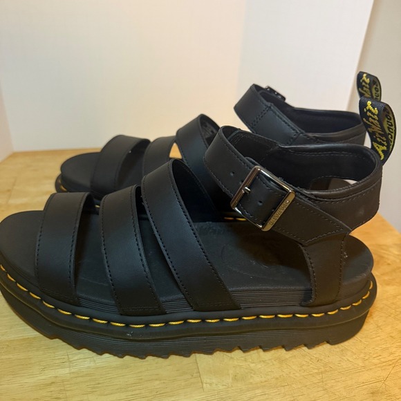 Dr Martens Blaire Black Leather Platform Gladiator Sandals Womens Size 10 - Picture 13 of 16